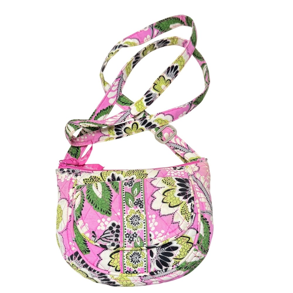 Vera Bradley Priscilla Pink Crossbody Bag Womens Small Floral Quilted Excellent